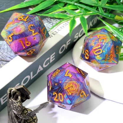 Gilded Cosmos | 33mm D20 | Oversized Art Core Dice - Tabletop Dominion - We Print Miniatures