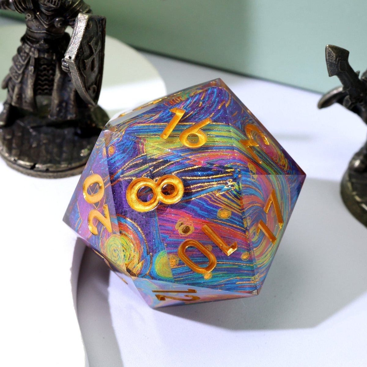 Gilded Cosmos | 33mm D20 | Oversized Art Core Dice - Tabletop Dominion - We Print Miniatures