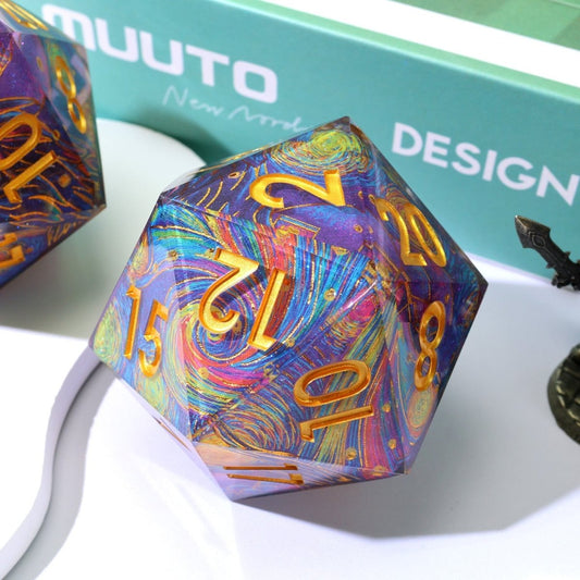 Gilded Cosmos | 33mm D20 | Oversized Art Core Dice - Tabletop Dominion - We Print Miniatures