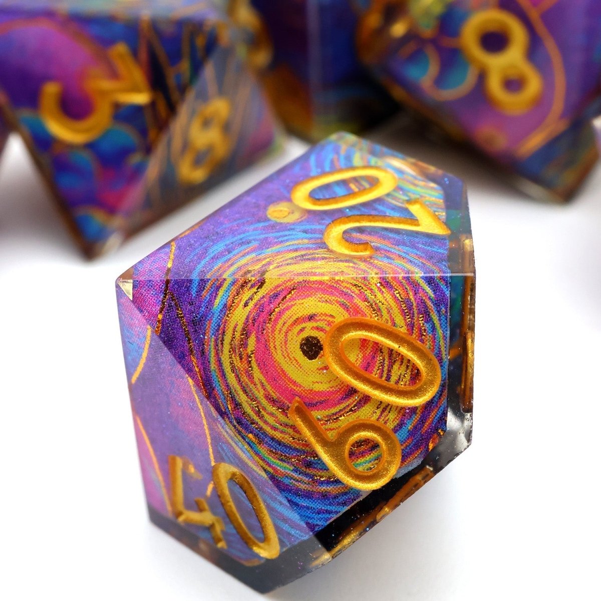 Gilded Cosmos | Art Core Dice | 7 Piece Set - Tabletop Dominion - We Print Miniatures