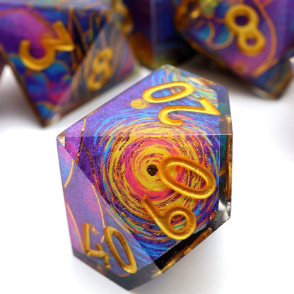 Gilded Cosmos | Art Core Dice | 7 Piece Set - Tabletop Dominion - We Print Miniatures