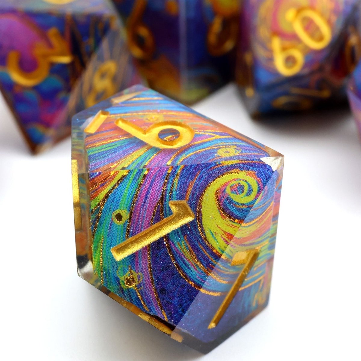 Gilded Cosmos | Art Core Dice | 7 Piece Set - Tabletop Dominion - We Print Miniatures