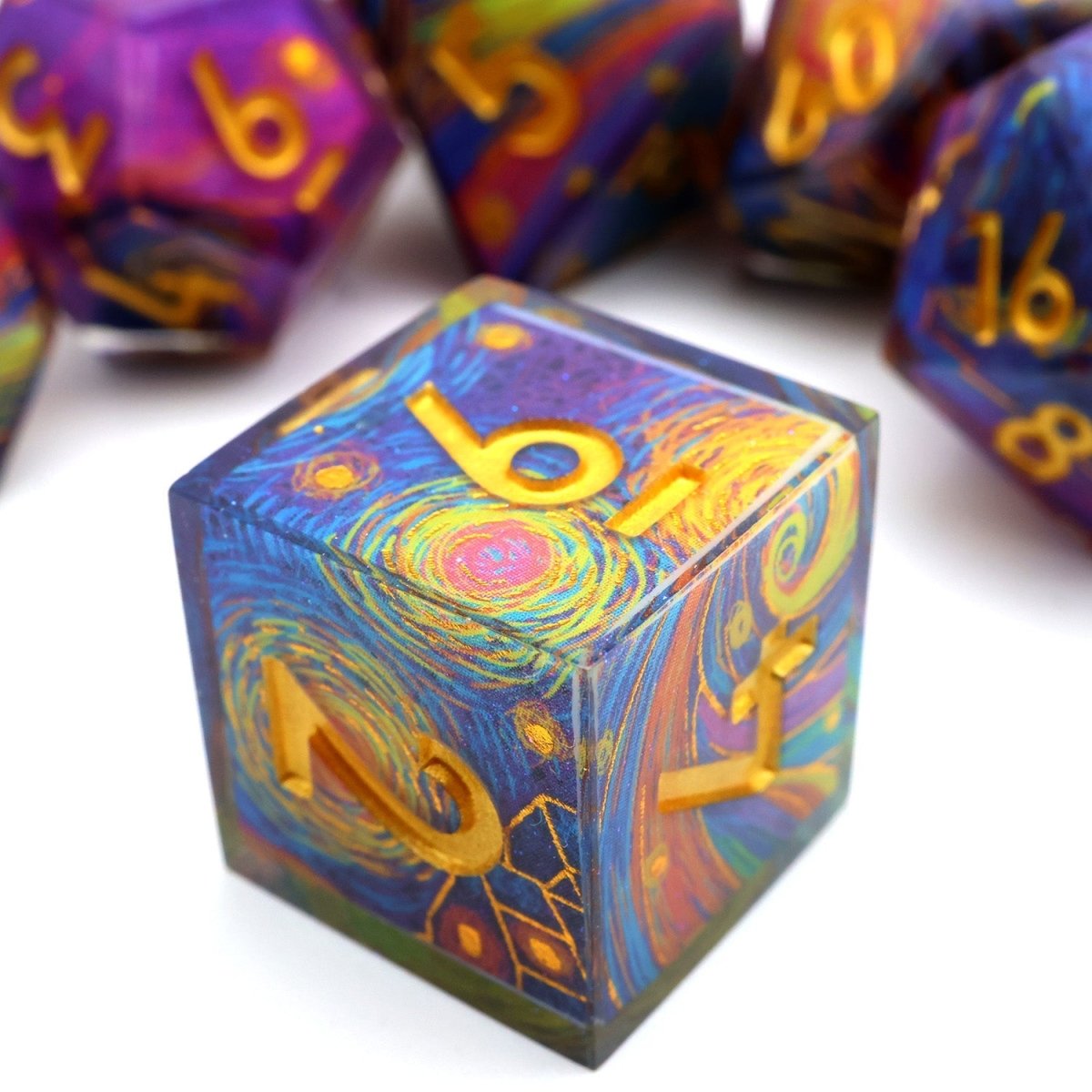 Gilded Cosmos | Art Core Dice | 7 Piece Set - Tabletop Dominion - We Print Miniatures
