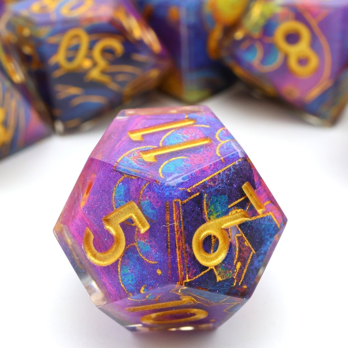 Gilded Cosmos | Art Core Dice | 7 Piece Set - Tabletop Dominion - We Print Miniatures