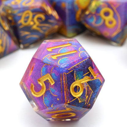 Gilded Cosmos | Art Core Dice | 7 Piece Set - Tabletop Dominion - We Print Miniatures