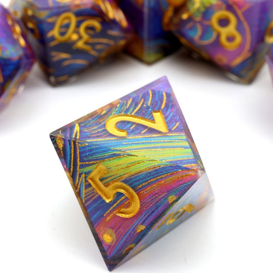 Gilded Cosmos | Art Core Dice | 7 Piece Set - Tabletop Dominion - We Print Miniatures