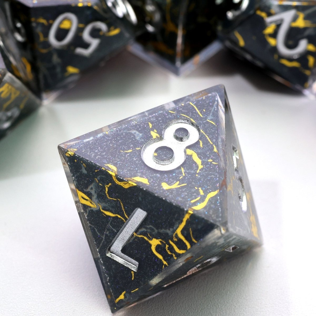 Gilded Void | Art Core Dice | 7 Piece Set - Tabletop Dominion - We Print Miniatures