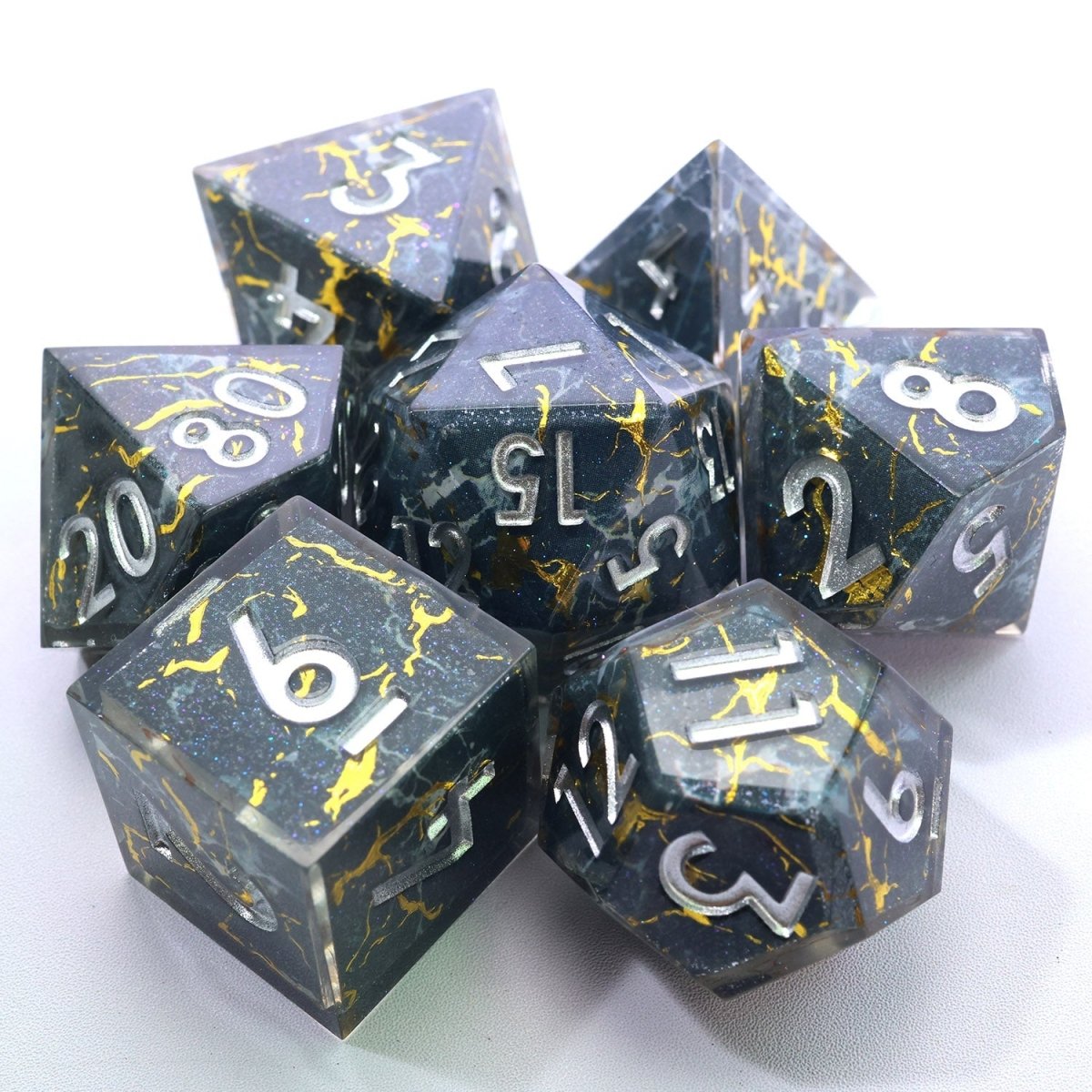 Gilded Void | Art Core Dice | 7 Piece Set - Tabletop Dominion - We Print Miniatures