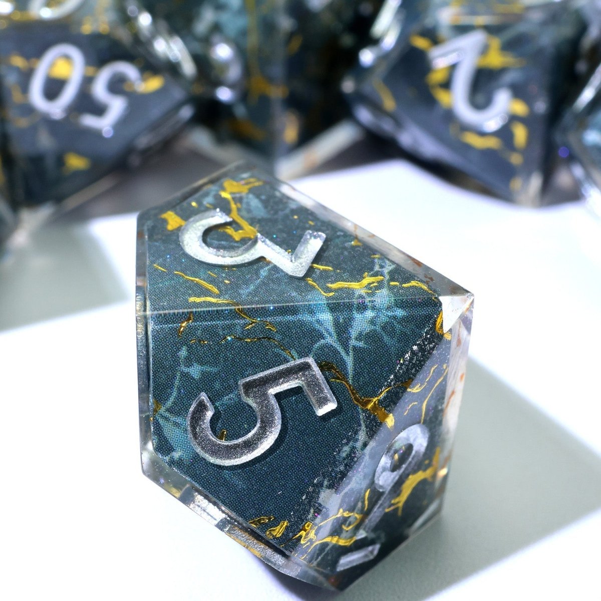 Gilded Void | Art Core Dice | 7 Piece Set - Tabletop Dominion - We Print Miniatures