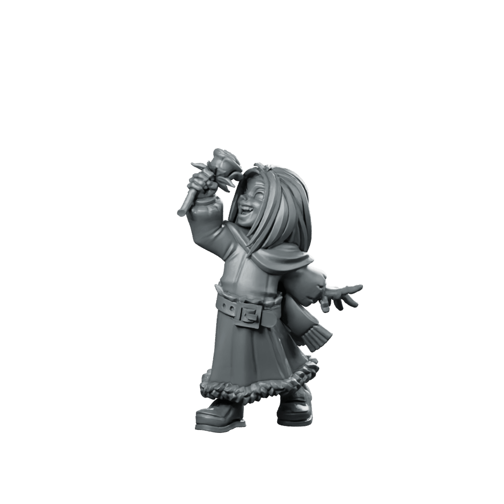 Girl Flower Miniature Joyful Spring Druid RPG - CastNPlay - We Print Miniatures