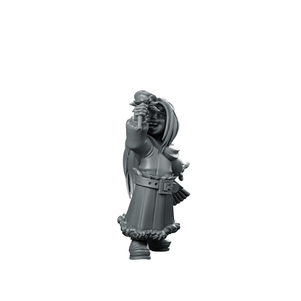 Girl Flower Miniature Joyful Spring Druid RPG - CastNPlay - We Print Miniatures