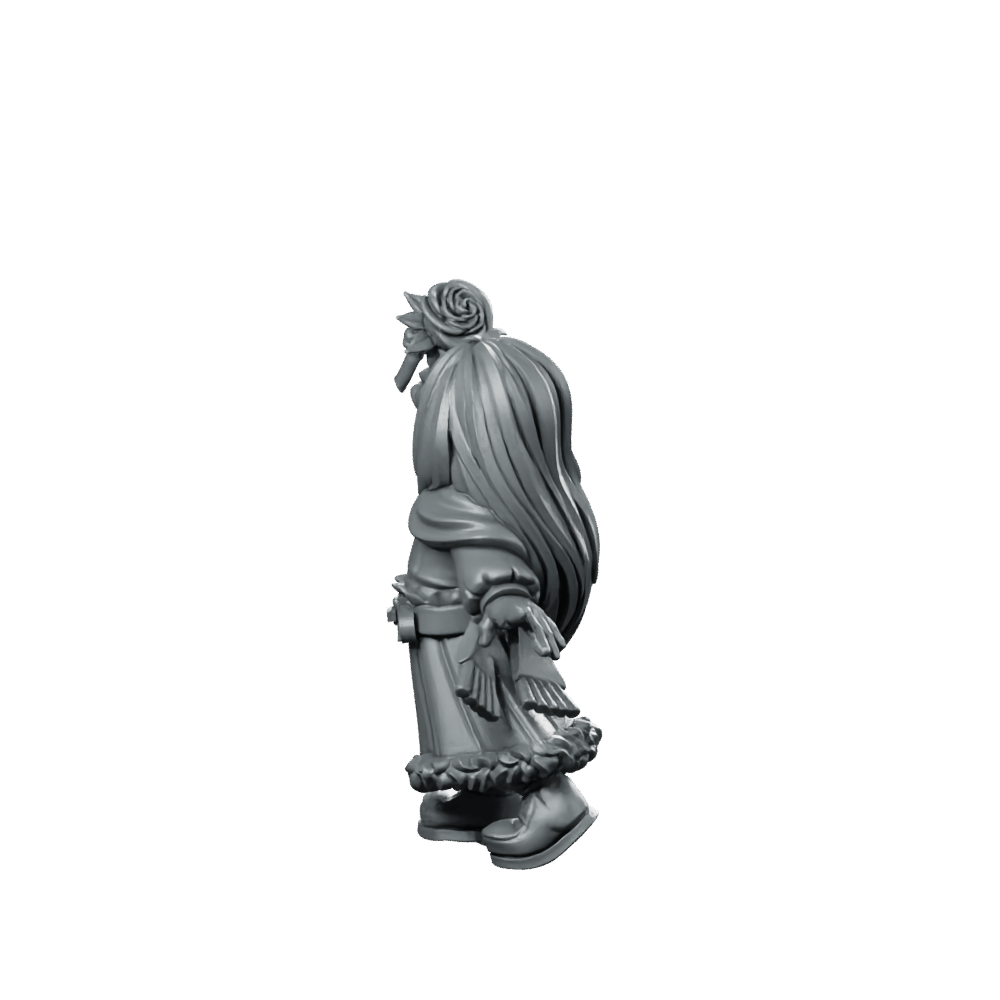 Girl Flower Miniature Joyful Spring Druid RPG - CastNPlay - We Print Miniatures
