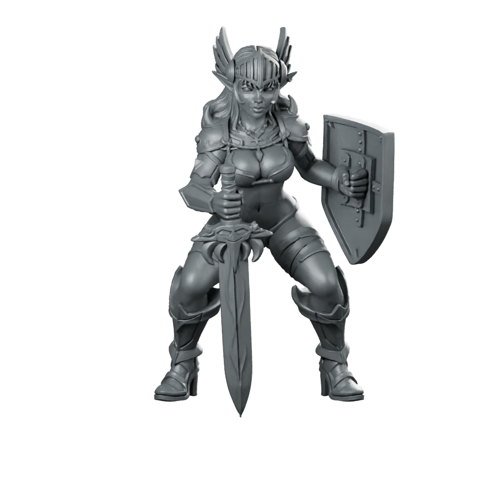 Girl With Shield Miniature Valkyrie Warrior Miniature 360 Spin 01