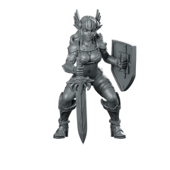 Girl With Shield Miniature Valkyrie Warrior Miniature 360 Spin 01