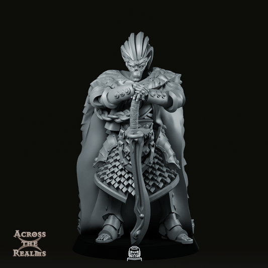 Gith Knight Fur Cloak Miniature - Across The Realms - We Print Miniatures