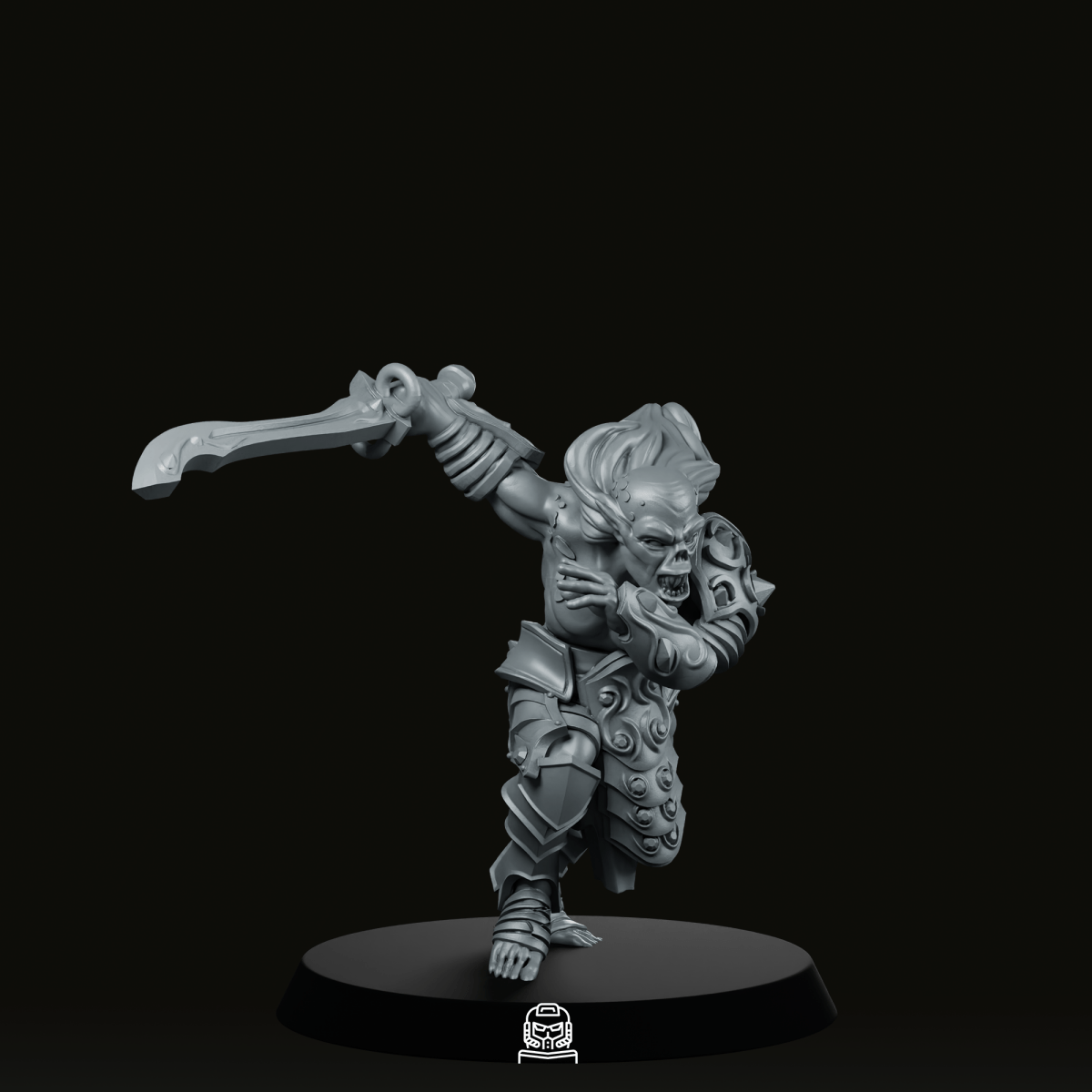 Gith Warrior Male Running Miniature - Across The Realms - We Print Miniatures