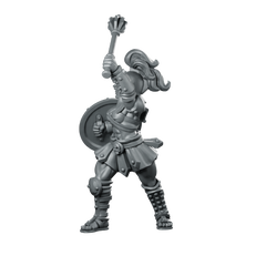 Gladiator Female Fantasy Miniature Shield Mace Warrior Miniature 360 Spin 01