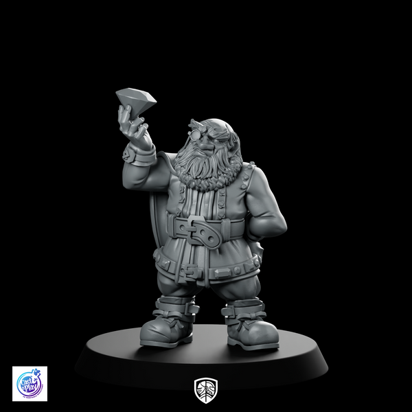 Glander Dwarven Trader Miniature Gem Merchant NPC