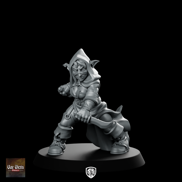 Goblin Assassin Fantasy Miniature Hooded Dagger Rogue