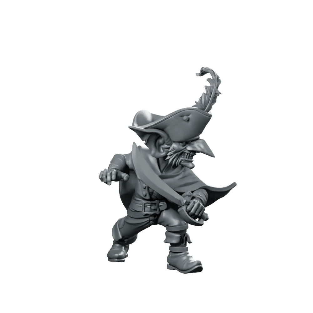 Goblin Captain Miniature Pirate Cutlass Buccaneer RPG - CastNPlay - We Print Miniatures