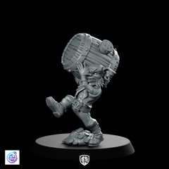 Goblin Carrying a Barrel Miniature Drunken Tavern Hauler