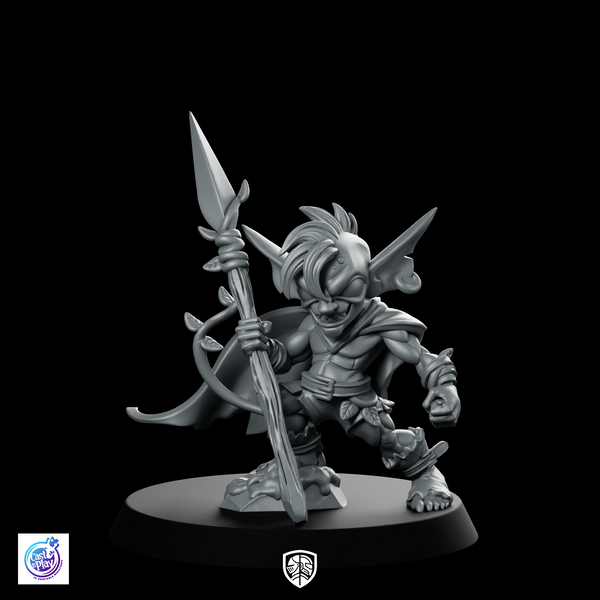 Goblin Guard 1 Fantasy Miniature Spear Cloaked Scout