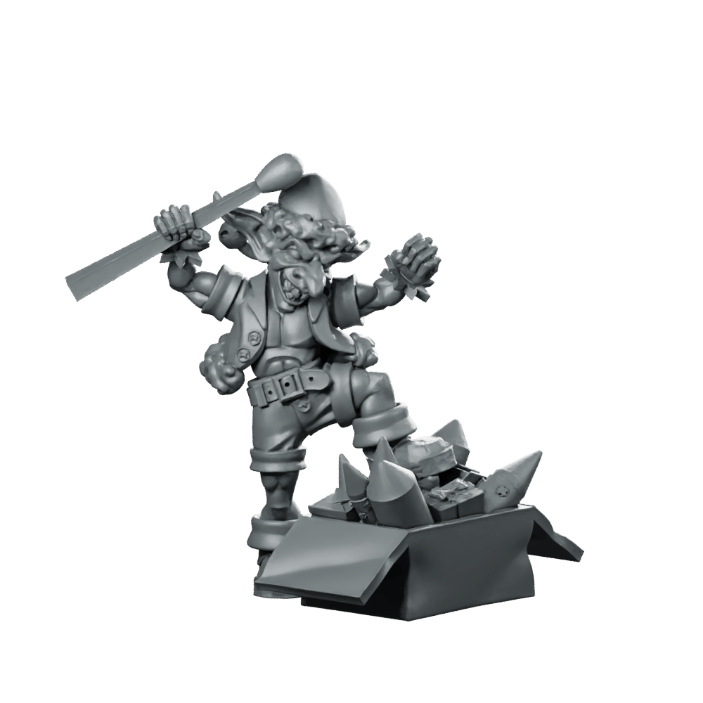 Christmas Goblin Match Firework Miniature Holiday Pyromaniac Tabletop - CastNPlay - We Print Miniatures