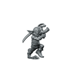 Goblin Pirate Attacking Miniature Dual Cutlass Raider - CastNPlay - We Print Miniatures