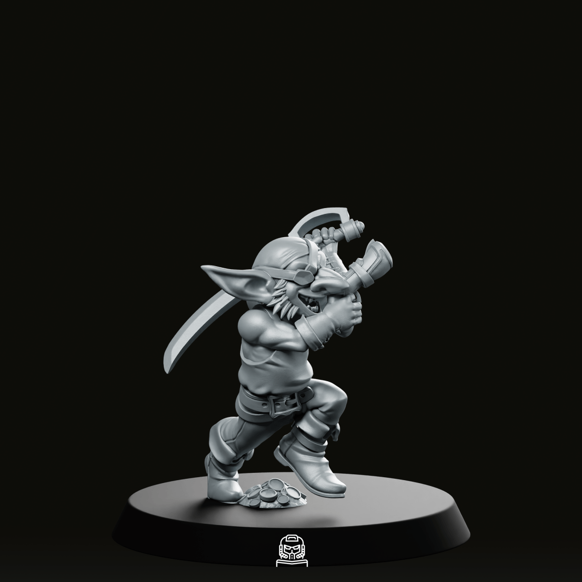 Goblin Pirate Attacking Miniature - CastNPlay - We Print Miniatures