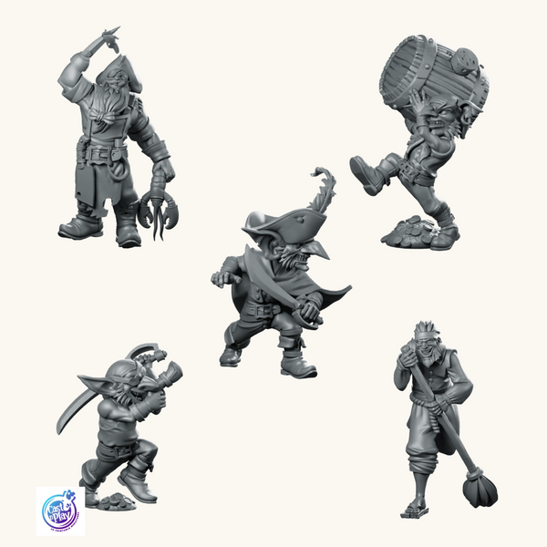 Goblin Pirate Crew Bundle | 5 Resin Miniatures by CastNPlay