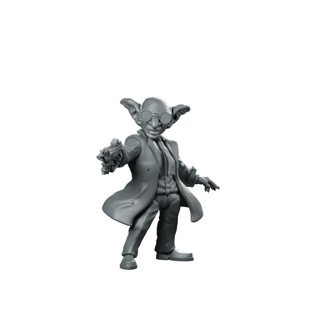Goblin Resistance Member Maryosef Alien Gunslinger Miniature 360 Spin 01
