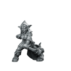 Goblin Assassin Fantasy Miniature Hooded Dagger Rogue Miniature 360 Spin 01