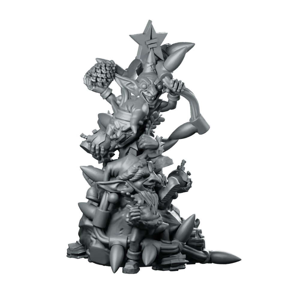 Christmas Goblin Xmas Tree Miniature Festive Chaos Diorama - CastNPlay - We Print Miniatures