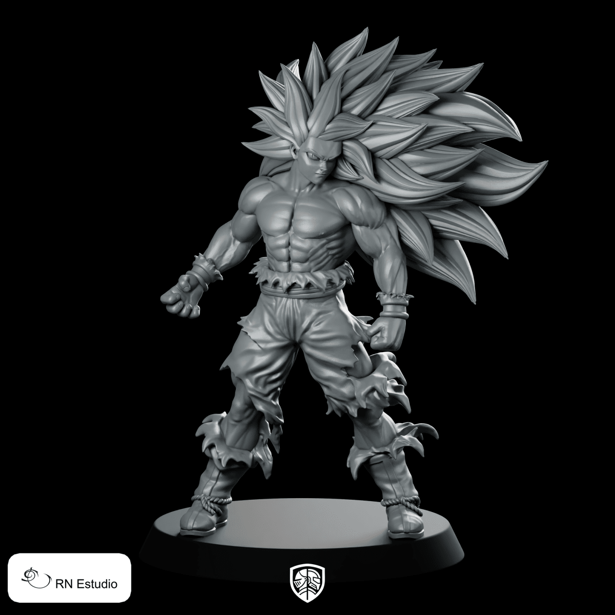 Goku SS3 Anime Miniature Super Saiyan Warrior Figure - RN Estudio - We Print Miniatures