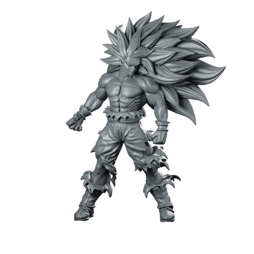 Goku SS3 Anime Miniature Super Saiyan Warrior Figure Miniature 360 Spin 01