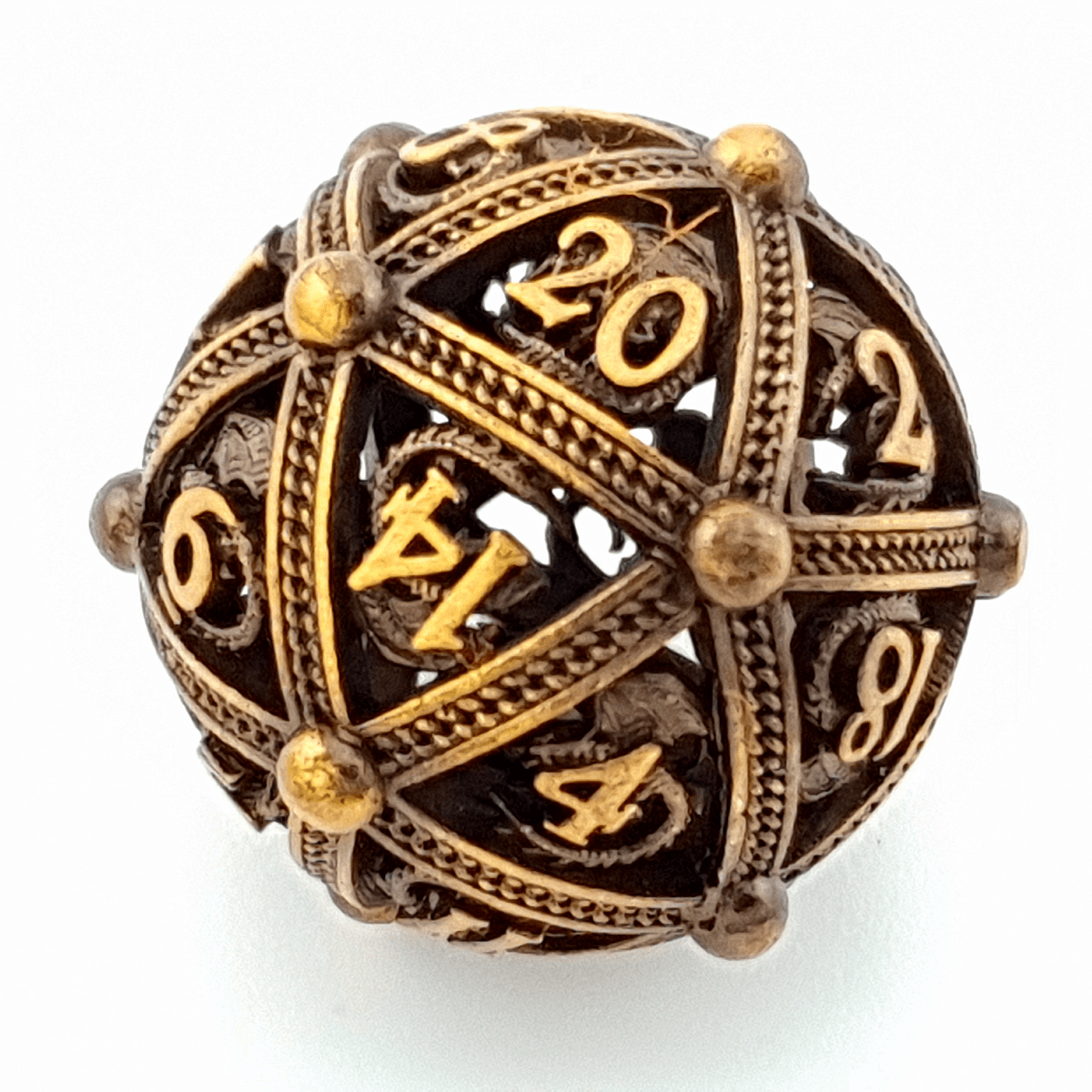Golden Guardian | Hollow Metal Dice | 7 Piece Set - Tabletop Dominion - We Print Miniatures