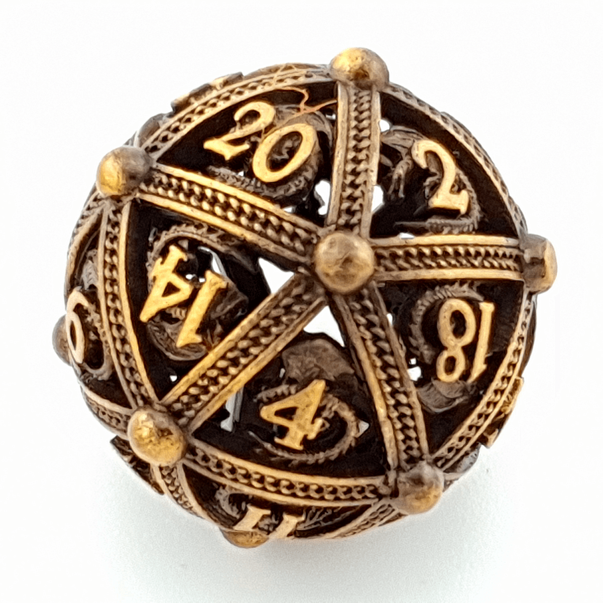 Golden Guardian | Hollow Metal Dice | 7 Piece Set - Tabletop Dominion - We Print Miniatures