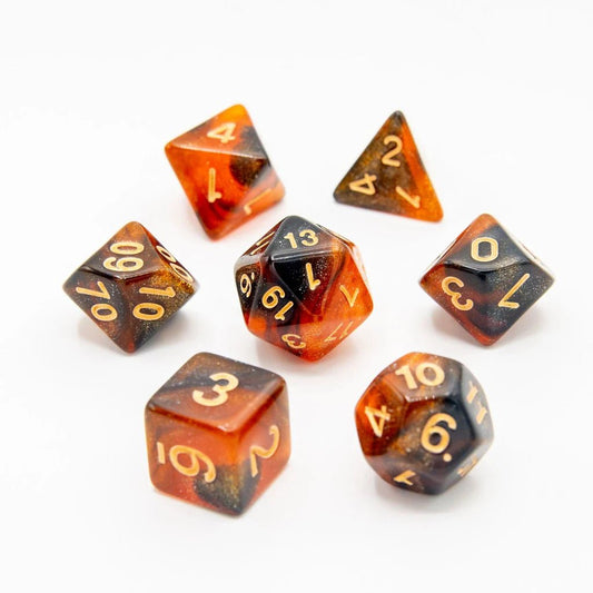 Golden Licorice | Acrylic Dice | 7 Piece Set - Tabletop Dominion - We Print Miniatures