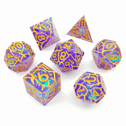 Golden Phantasm | Sharp Edge Dice | 7 Piece Set - Tabletop Dominion - We Print Miniatures