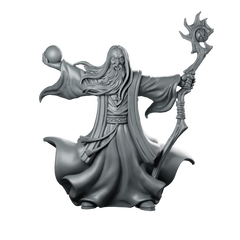Dark Wizard LOTR Gormund Miniature Resin Spellcaster Staff Miniature 360 Spin 01