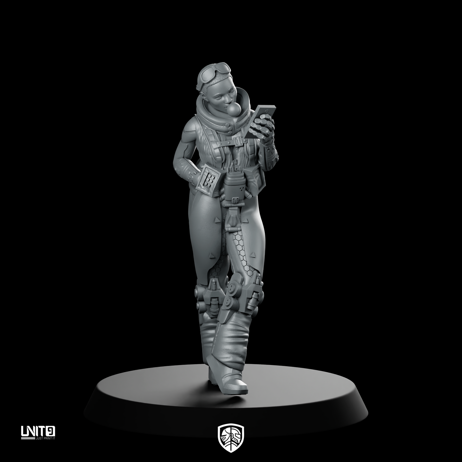 Graceryan Cyberpunk Miniature Gum Chewing Techwear Operative