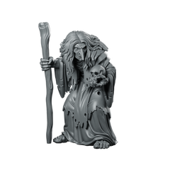 Green Hag With Walking Stick And Miniature Miniature 360 Spin 01