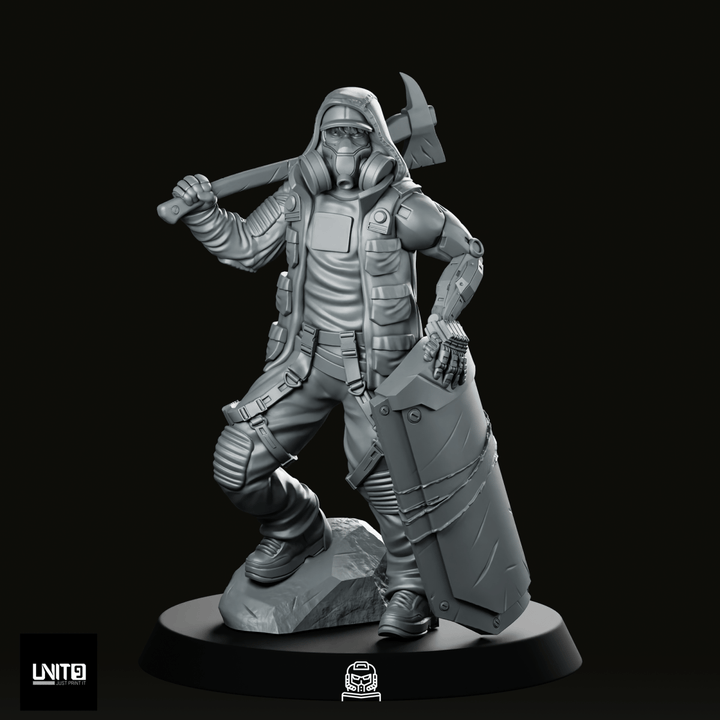Miniatura Cyberpunk Greg Smasher Chomsky 01, Picchiatore con Piccone