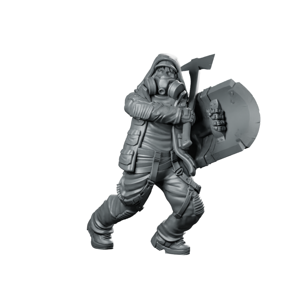 Greg Smasher Chomsky 02 Cyberpunk Miniature Gas Mask Miniature 360 Spin 01