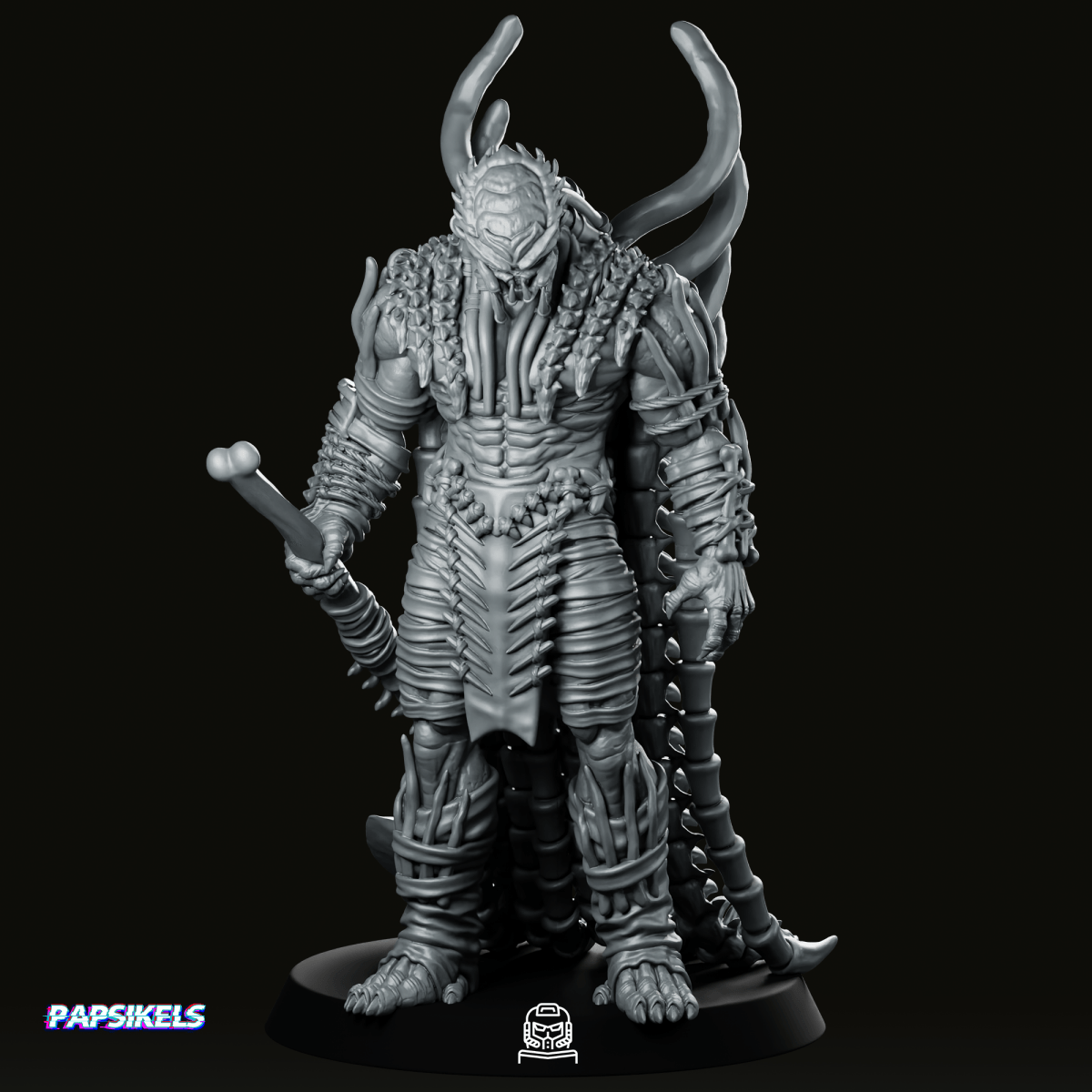 Grendel King Clan Leader Warlord Skull Hunter Miniature - Papsikels Miniatures - We Print Miniatures