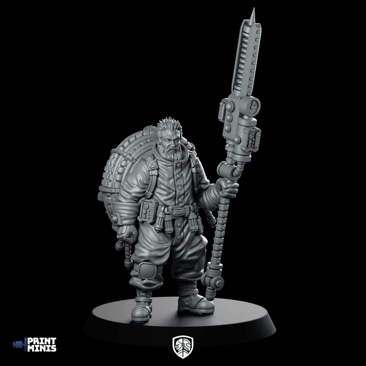 Grid Warden Power Guild Miniature Steam Engineer - Print Minis - We Print Miniatures