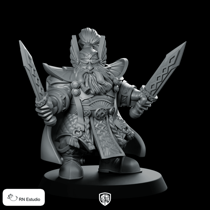 Grimhold Miniature Dwarf King Dual Swords