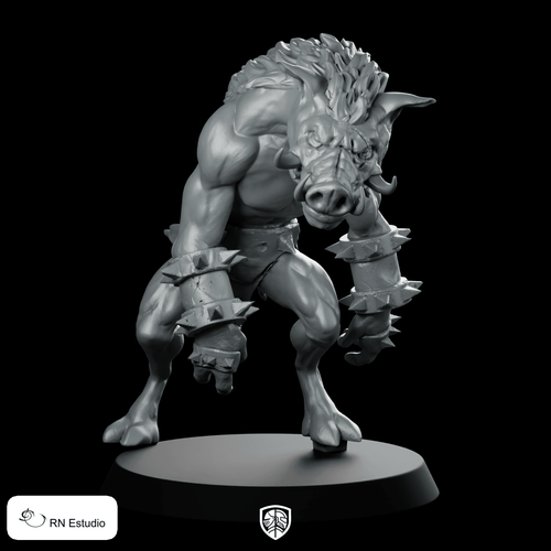 Gruagach Miniature Boar Demon Brute - RN Estudio - We Print Miniatures