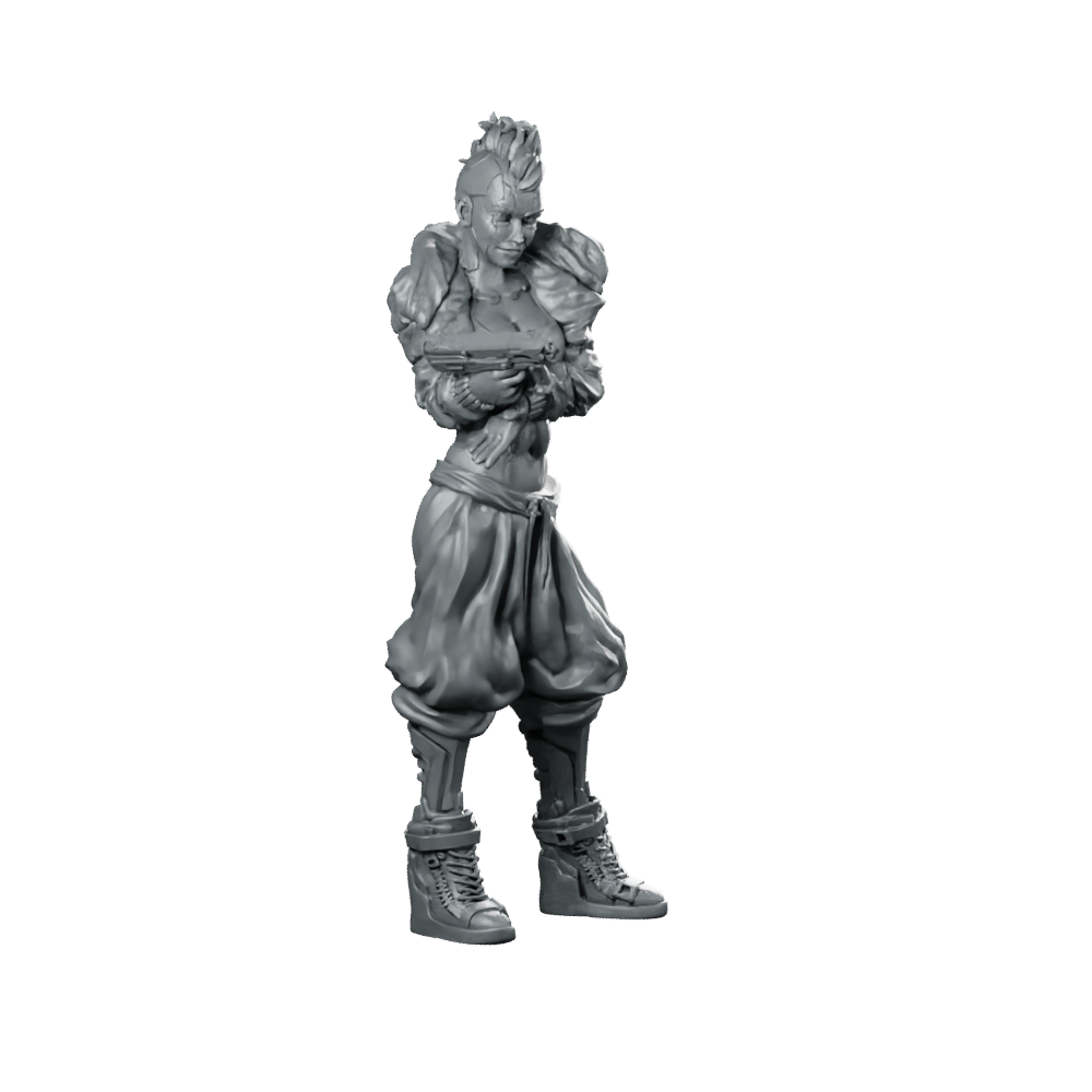 Gun Desire Assembled Miniature Arcane Punk Female Miniature 360 Spin 02