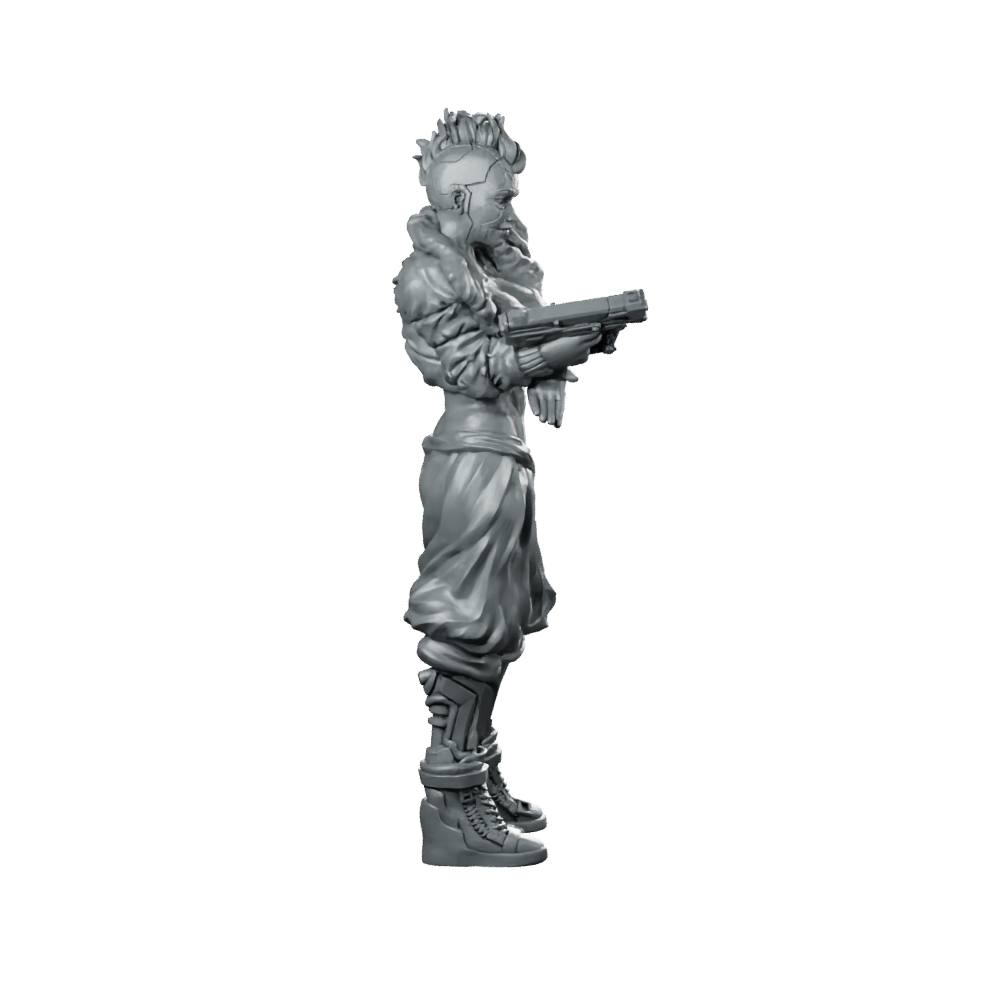 Gun Desire Assembled Miniature Arcane Punk Female Miniature 360 Spin 03